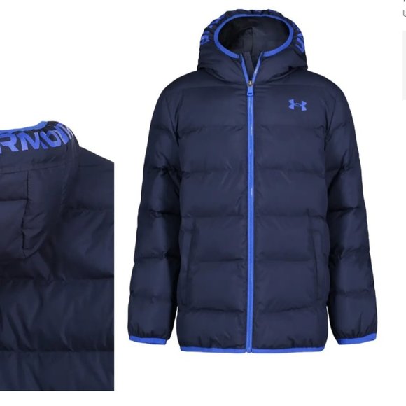NEW Under Armour Kids' Pronto Puffer Jacket (Little Boys) 2T, MIDNIGHT NAVY Blue - Picture 2 of 4